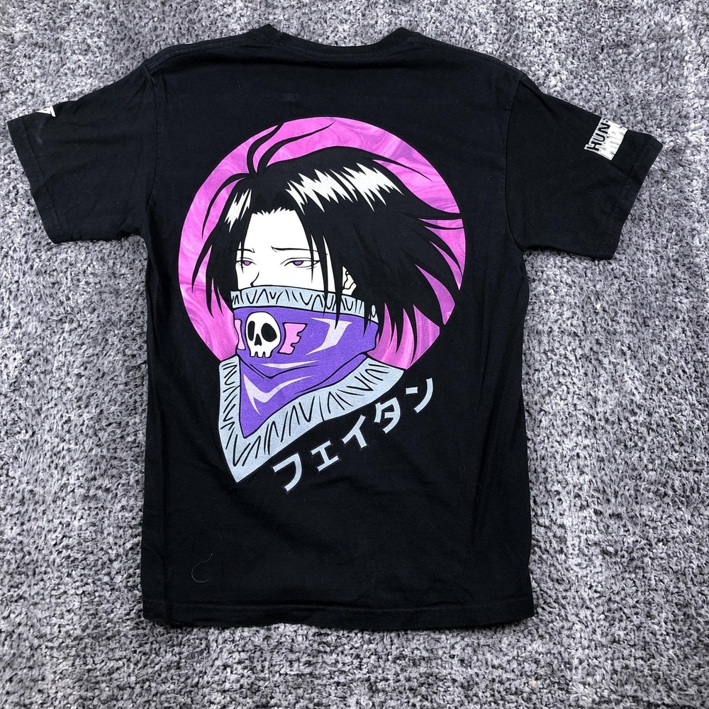 Hypland Shirt Mens Small Black‎ Hunter X Hunter Feitan Skull Anime Graphic Tee